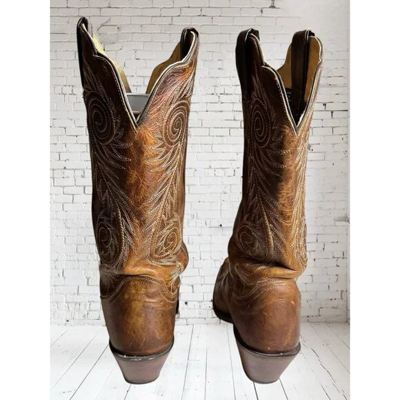 Justin L4332 Women's size 7 B Western Cowgirl Damiana Leather Snipped Toe Boots - Picture 2 of 16